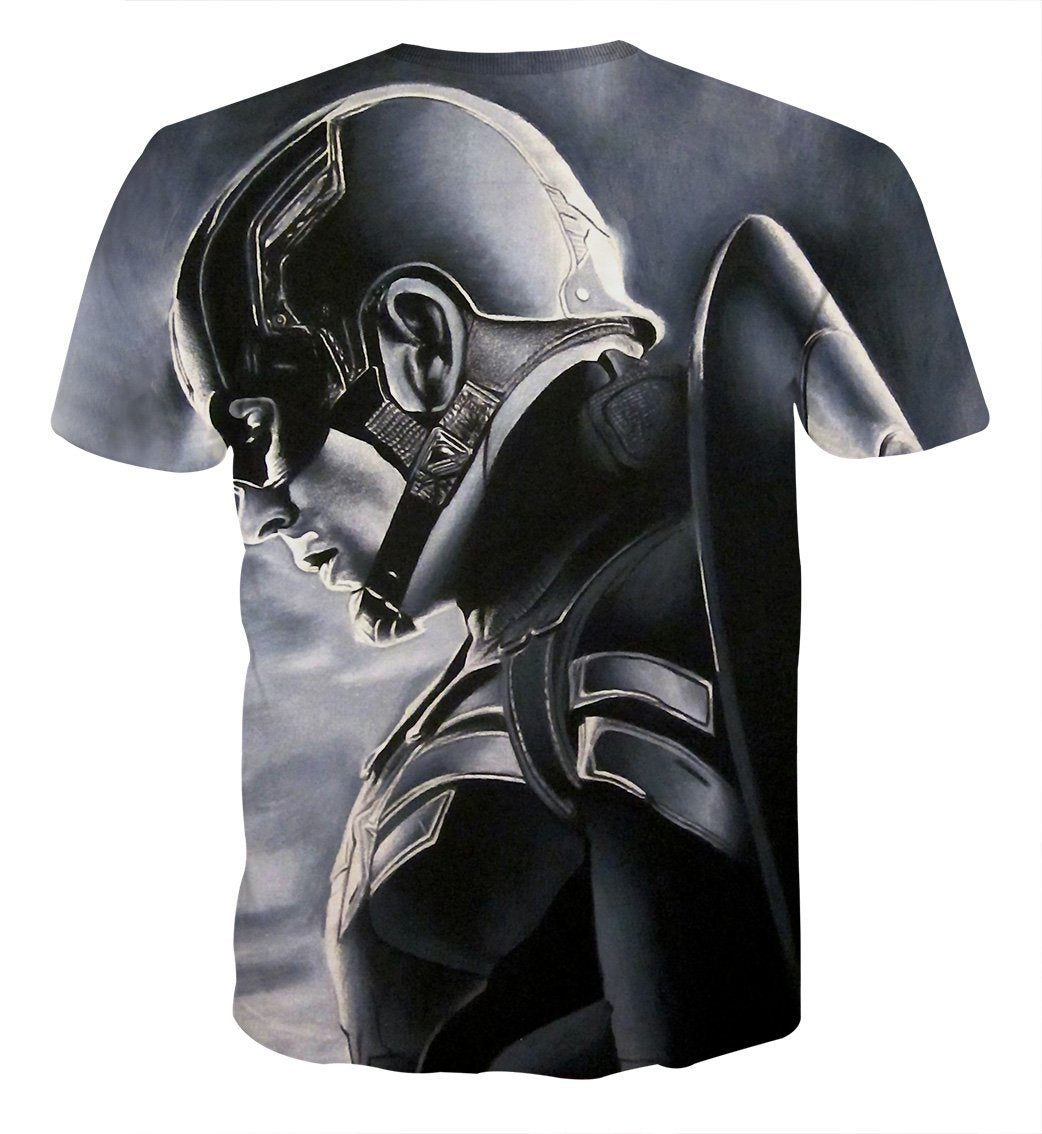 Captain America Tee: 3D Printed Fresnel Captain America T-Shirts