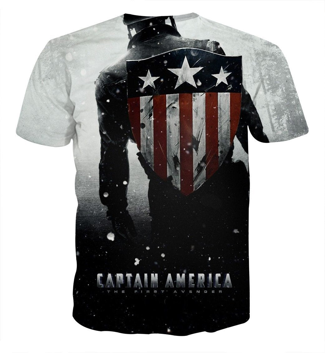 Captain America Tee: 3D Printed Horology Captain America T-Shirts