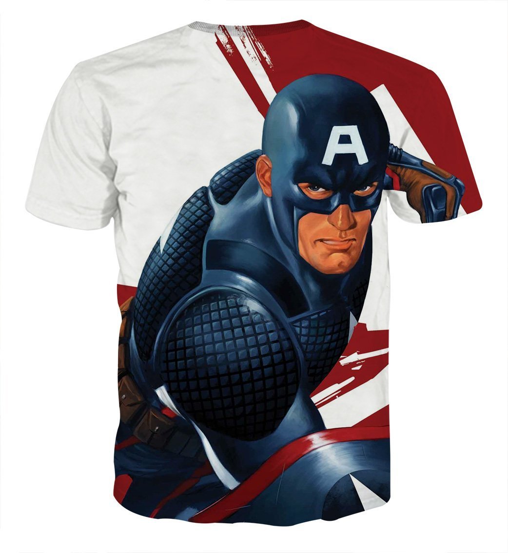 Captain America Tee: 3D Printed Justice Captain America T-Shirts