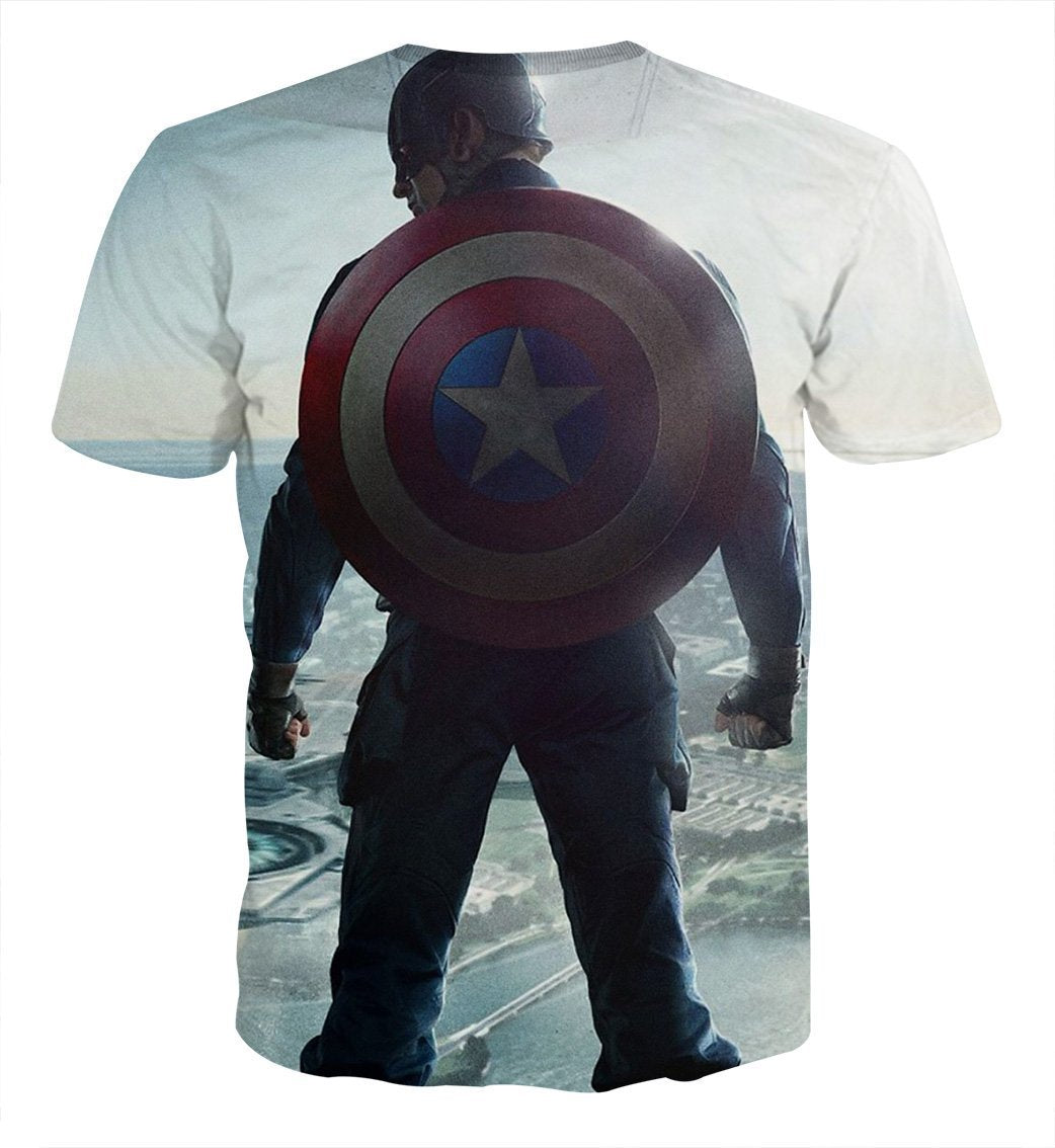 Captain America Tee: 3D Printed Omnipotent Captain America T-Shirts