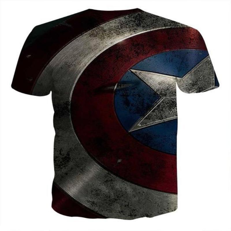 Captain America Tee: 3D Printed Sheild Captain America T-Shirts