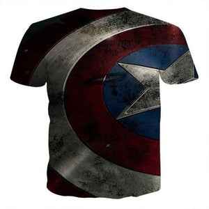 Captain America Tee: 3D Printed Sheild Captain America T-Shirts