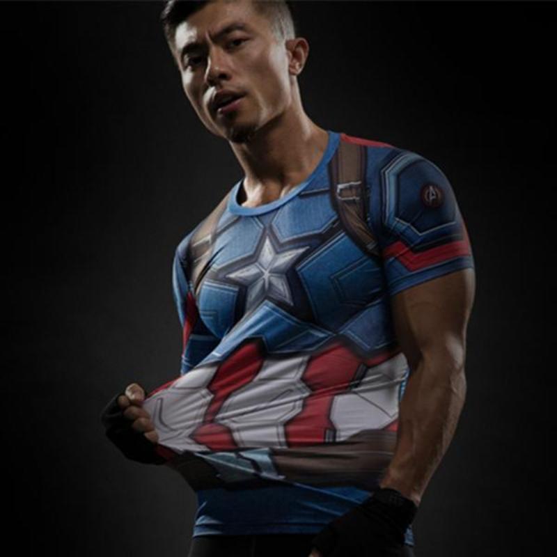 Captain America Tee: 3D Printed Shield Captain America T-Shirts