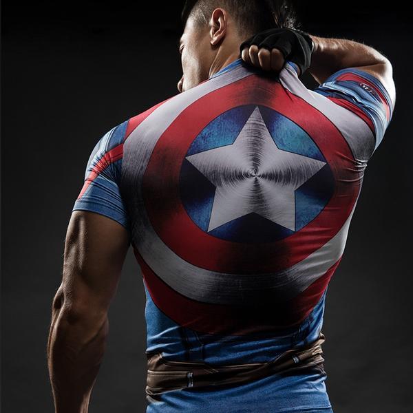 Captain America Tee: 3D Printed Shield Captain America T-Shirts