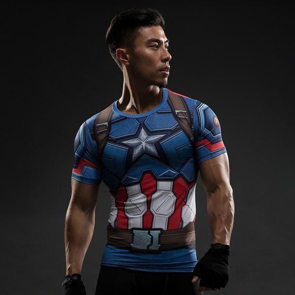 Captain America Tee: 3D Printed Shield Captain America T-Shirts