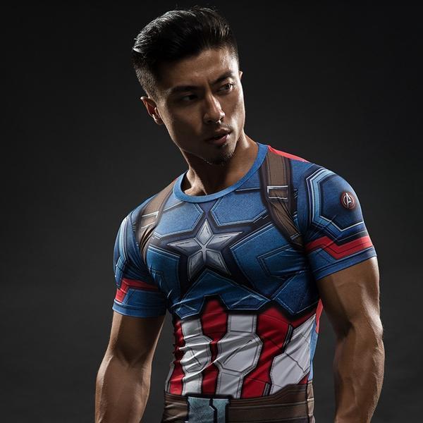 Captain America Tee: 3D Printed Shield Captain America T-Shirts
