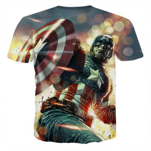 Captain America Tee Vinranium Shield 3D Printed T-Shirts