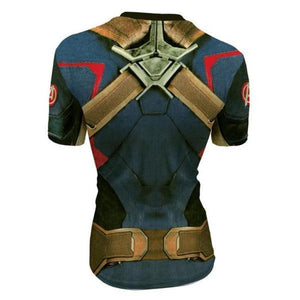 Captain America Tee Vintage Spandex 3D Captain America T-Shirts