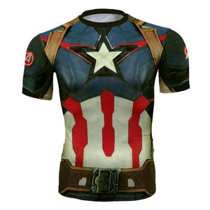 Captain America Tee Vintage Spandex 3D Captain America T-Shirts