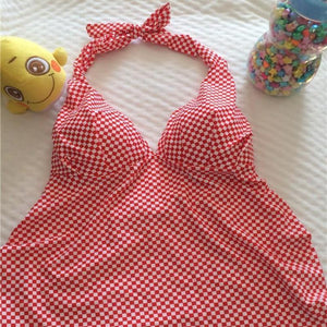 Checkered Maternity Swimwear