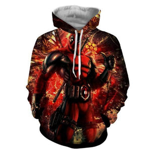 Cool Red Deadpool Hoodie