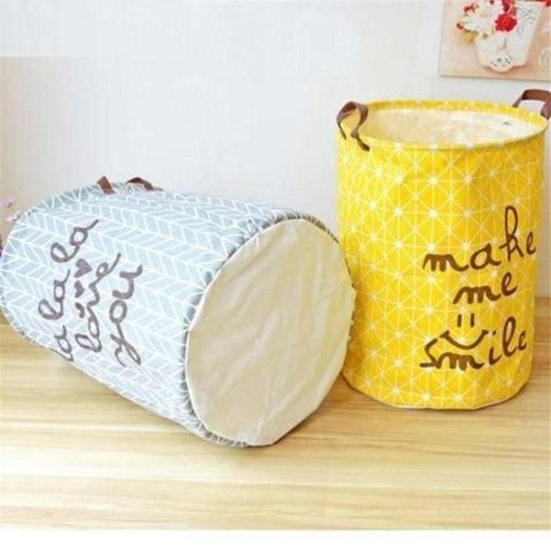 Cross Hatched Nursery Storage Laundry Basket