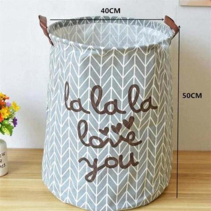 Cross Hatched Nursery Storage Laundry Basket