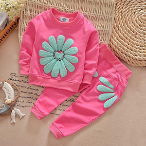 2 PC Floral Shirt and Pajama Set for Baby Girls