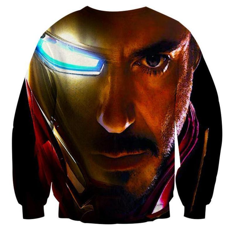 Dark Red 3D Printed Iron Man Sweatshirt