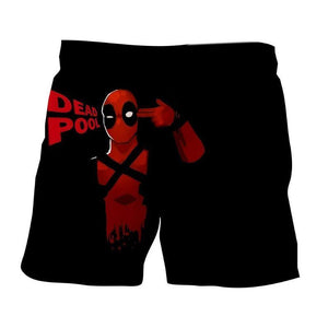 Deadpool 3D Printed Black & Red Deadpool Shorts
