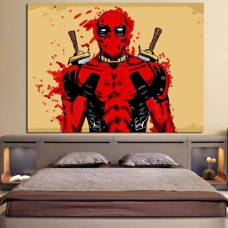 Blood Deadpool 3D Printed Wall Canvas