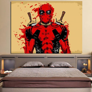 Blood Deadpool 3D Printed Wall Canvas