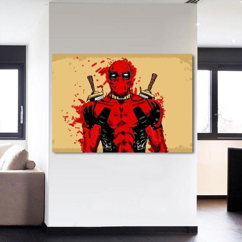 Blood Deadpool 3D Printed Wall Canvas