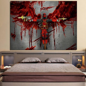 Bloody Deadpool 3D Printed Wall Canvas