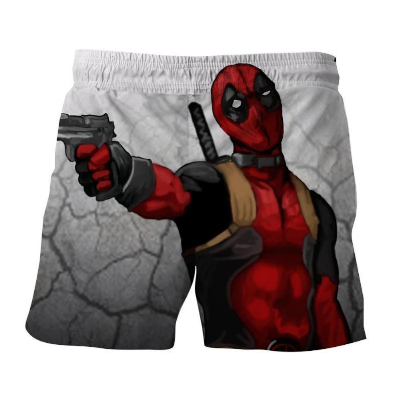 Gun White & Red Deadpool 3D Printed Short
