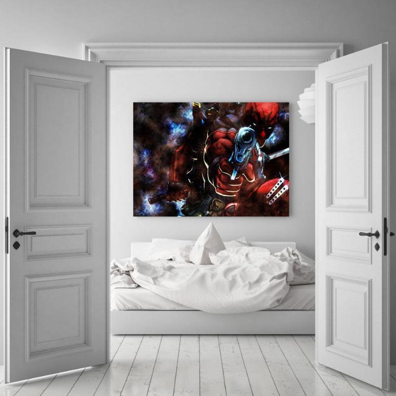 Deadpool 3D Printed Gunpoint Deadpool Wall Canvas