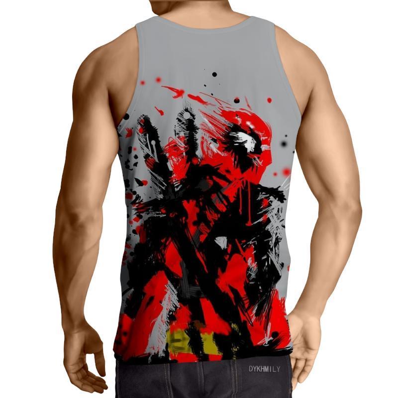 Deadpool Abstracts Art 3D Printed Deadpool Tank Top