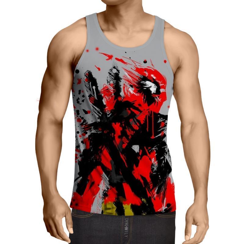 Deadpool Abstracts Art 3D Printed Deadpool Tank Top