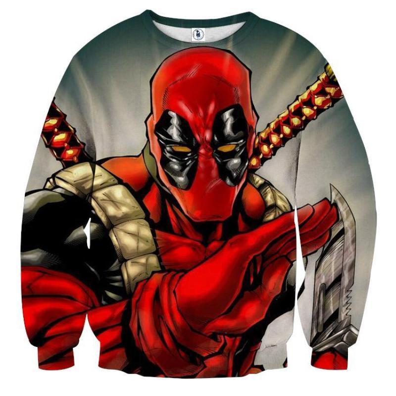 Bad-ass Deadpool  3D Printed Sweatshirt