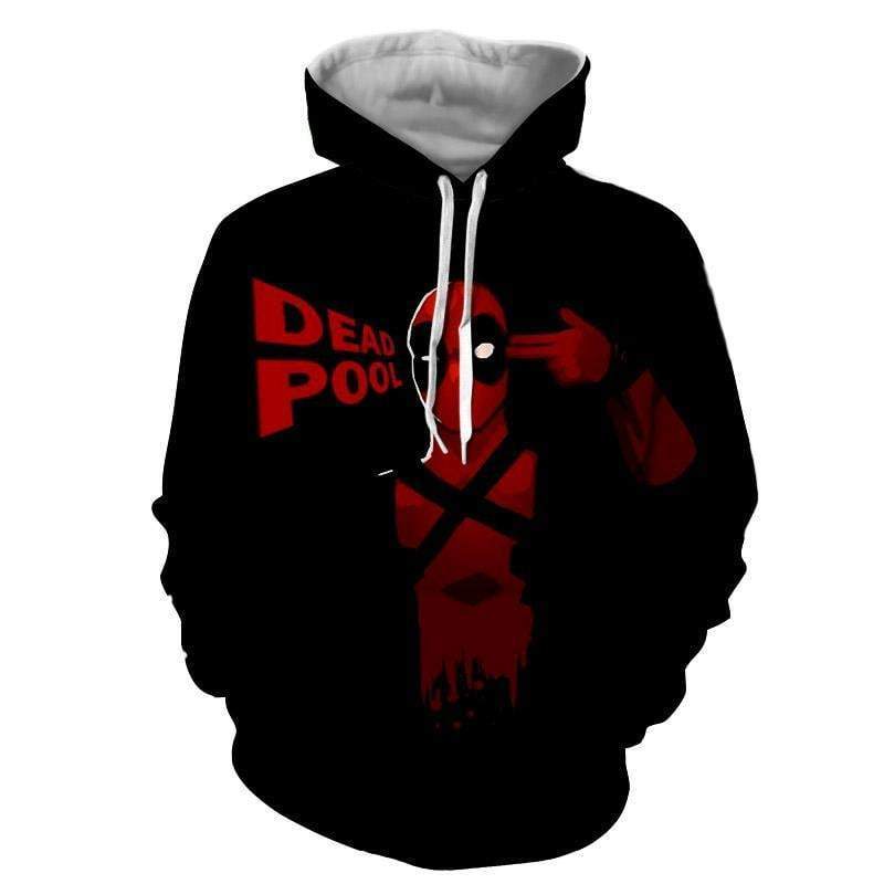 Deadpool Black & Red 3D Printed Hoodie