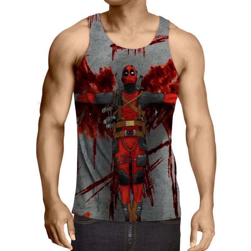 Deadpool Bloody 3D Printed Tank Top