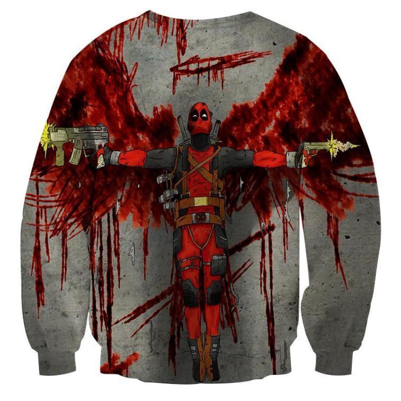 Cool Bloody 3D Printed Deadpool Sweatshirt