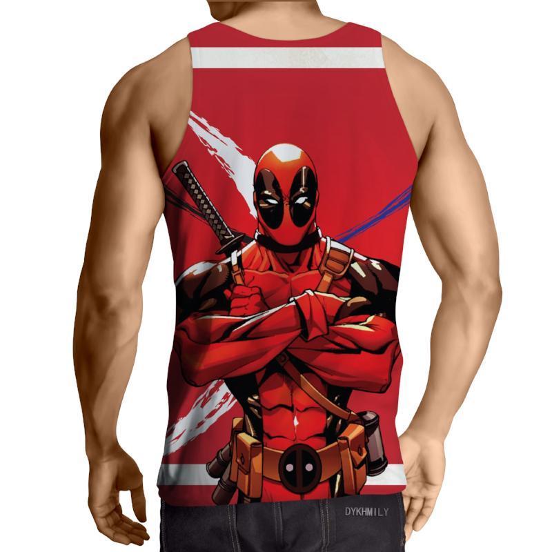 Deadpool Cool Red 3D Printed Tank Top