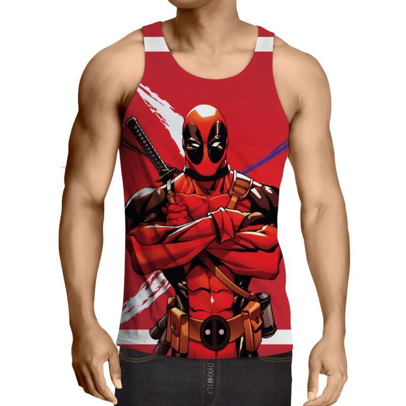 Deadpool Cool Red 3D Printed Tank Top