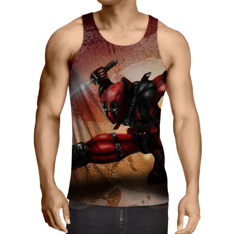 Deadpool Cool Swords 3D Printed Tank Top