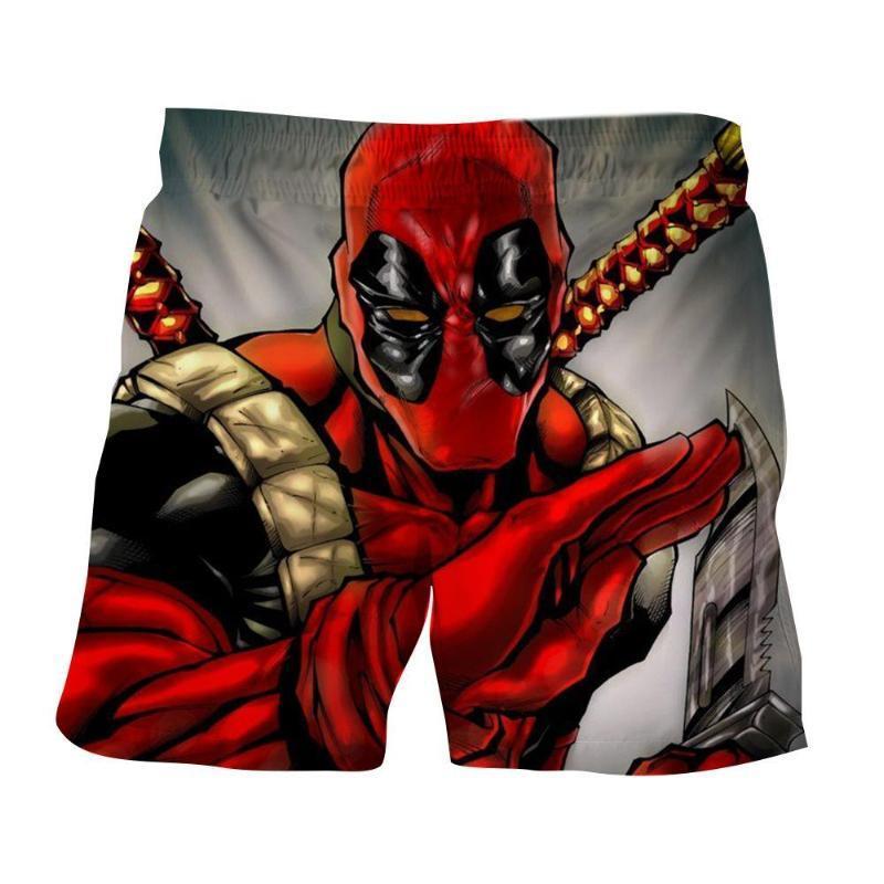 Deadpool Cool White Red 3D Printed Shorts