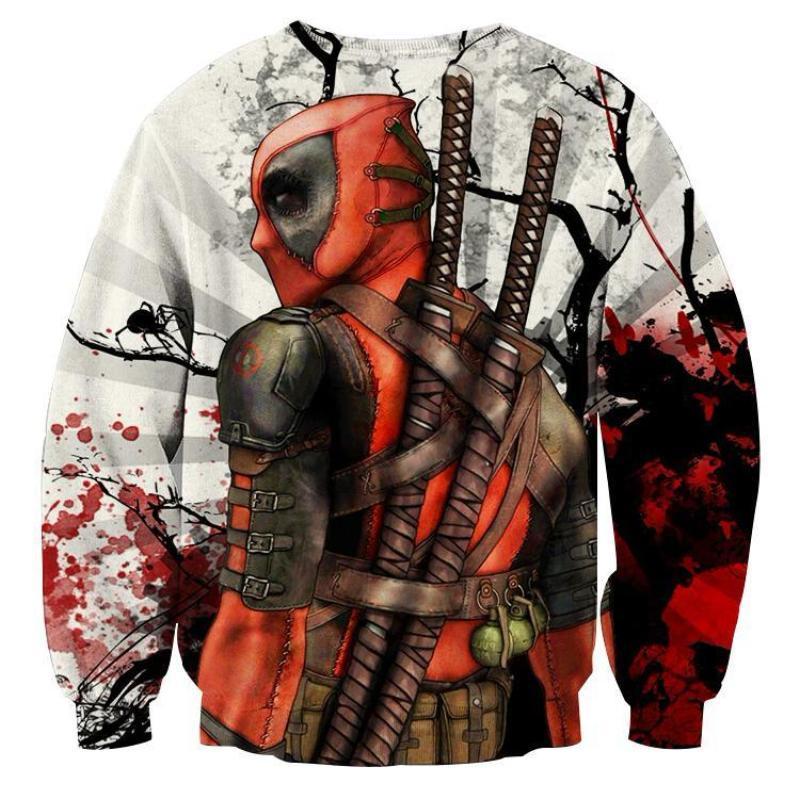 Deadpool Cool White Swords 3D Printed Sweatshirt