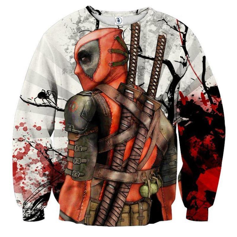Deadpool Cool White Swords 3D Printed Sweatshirt