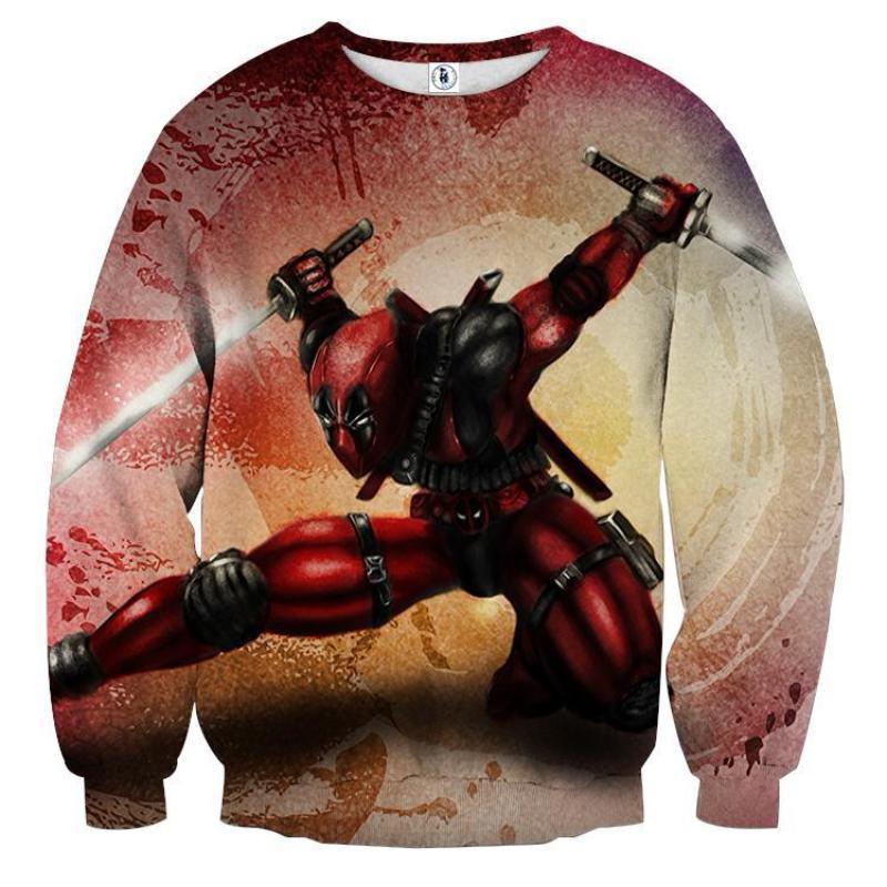 Cool with Swords 3D Printed Deadpool Sweatshirt