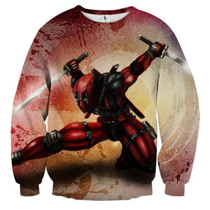Cool with Swords 3D Printed Deadpool Sweatshirt