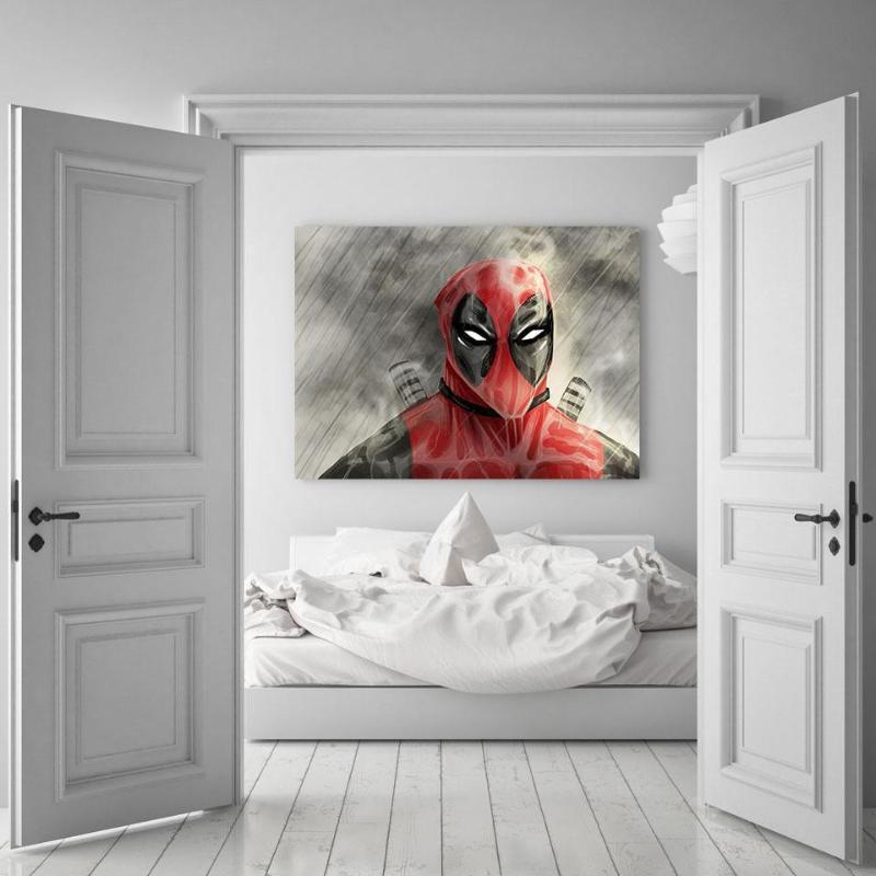 Deadpool Face 3D Printed Wall Canvas