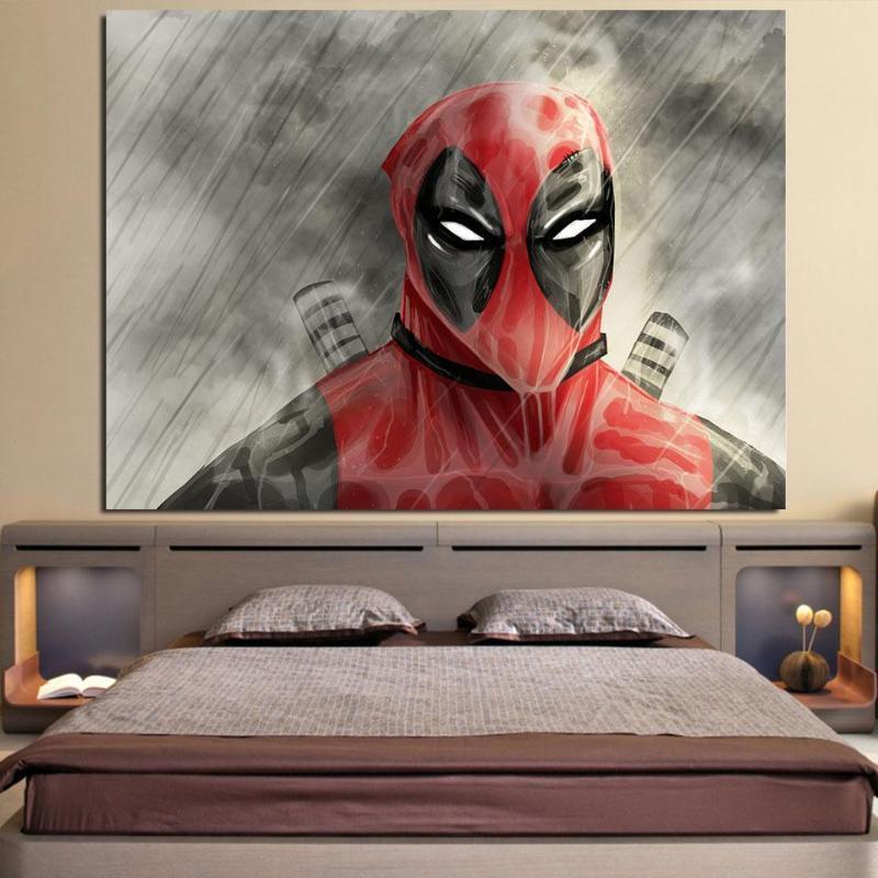 Deadpool Face 3D Printed Wall Canvas