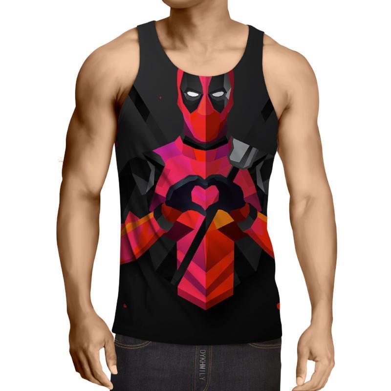 Deadpool Funny Heart 3D Printed Tank Top