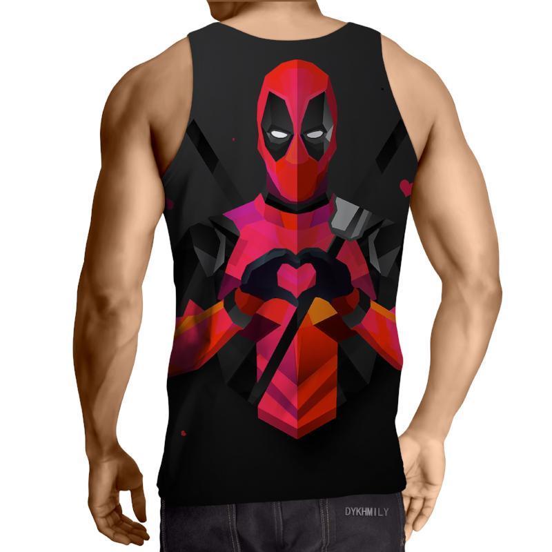 Deadpool Funny Heart 3D Printed Tank Top