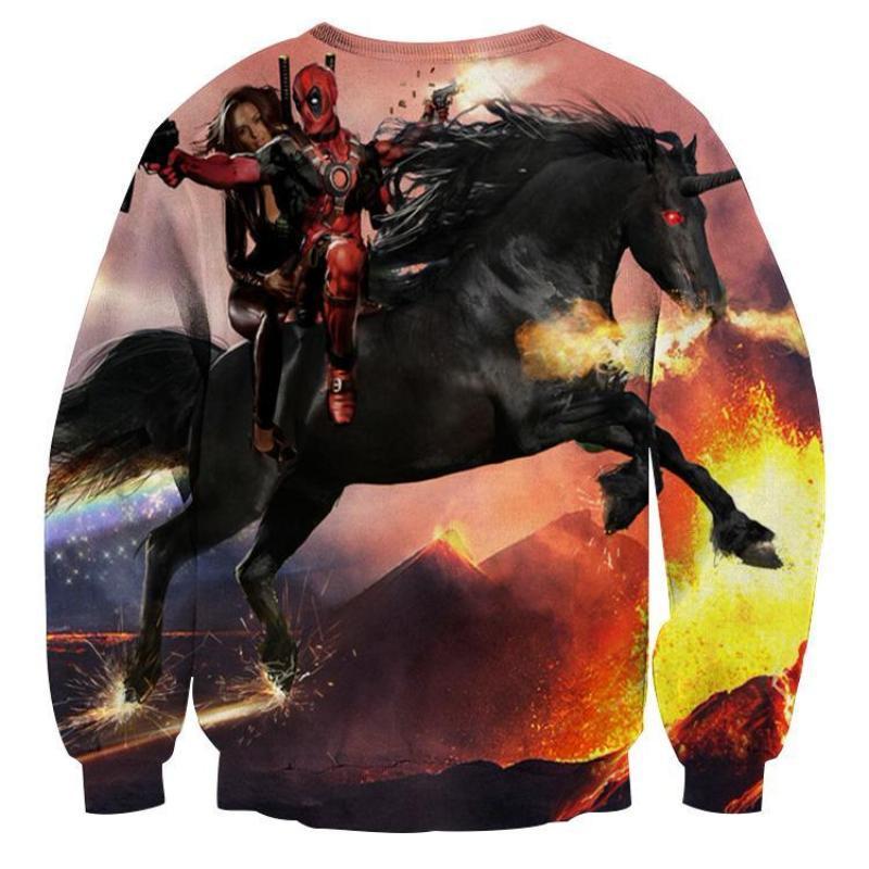 Deadpool Funny Unicorn 3D Printed Sweatshirt