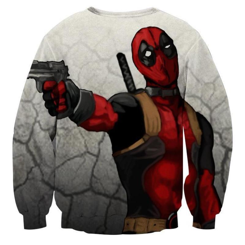 Deadpool Gray 3D Printed Deadpool Sweatshirt