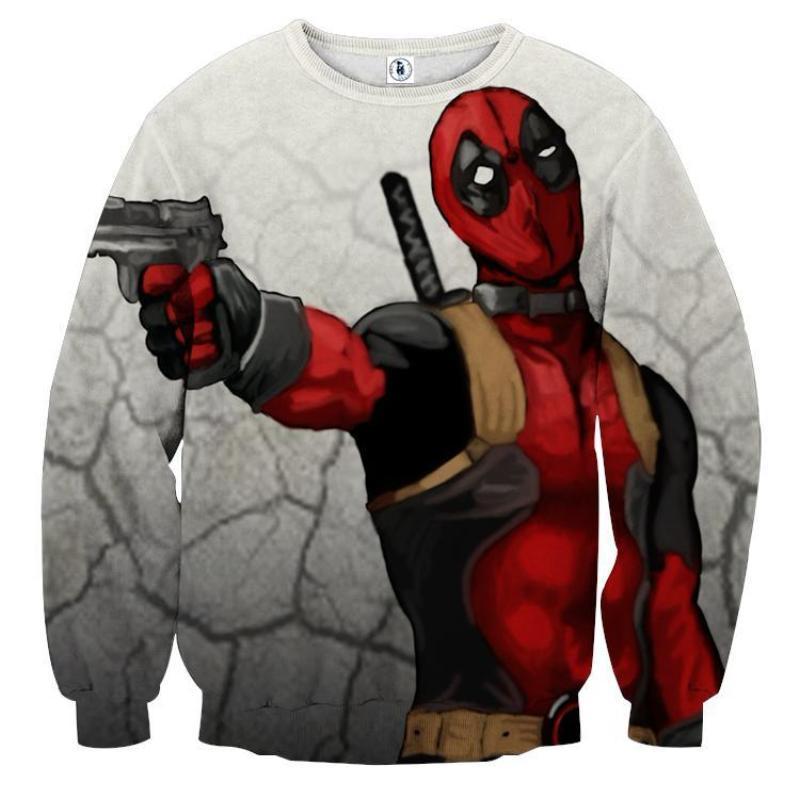 Deadpool Gray 3D Printed Deadpool Sweatshirt