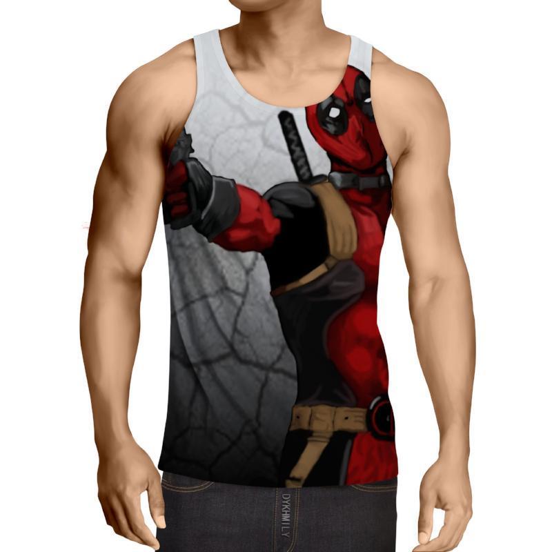 Deadpool Gray 3D Printed Tank Top