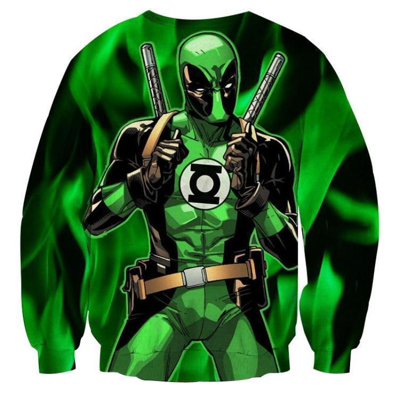 Deadpool Green Lantern 3D Printed Sweatshirt