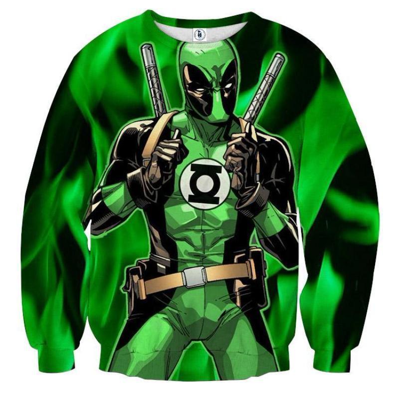 Deadpool Green Lantern 3D Printed Sweatshirt